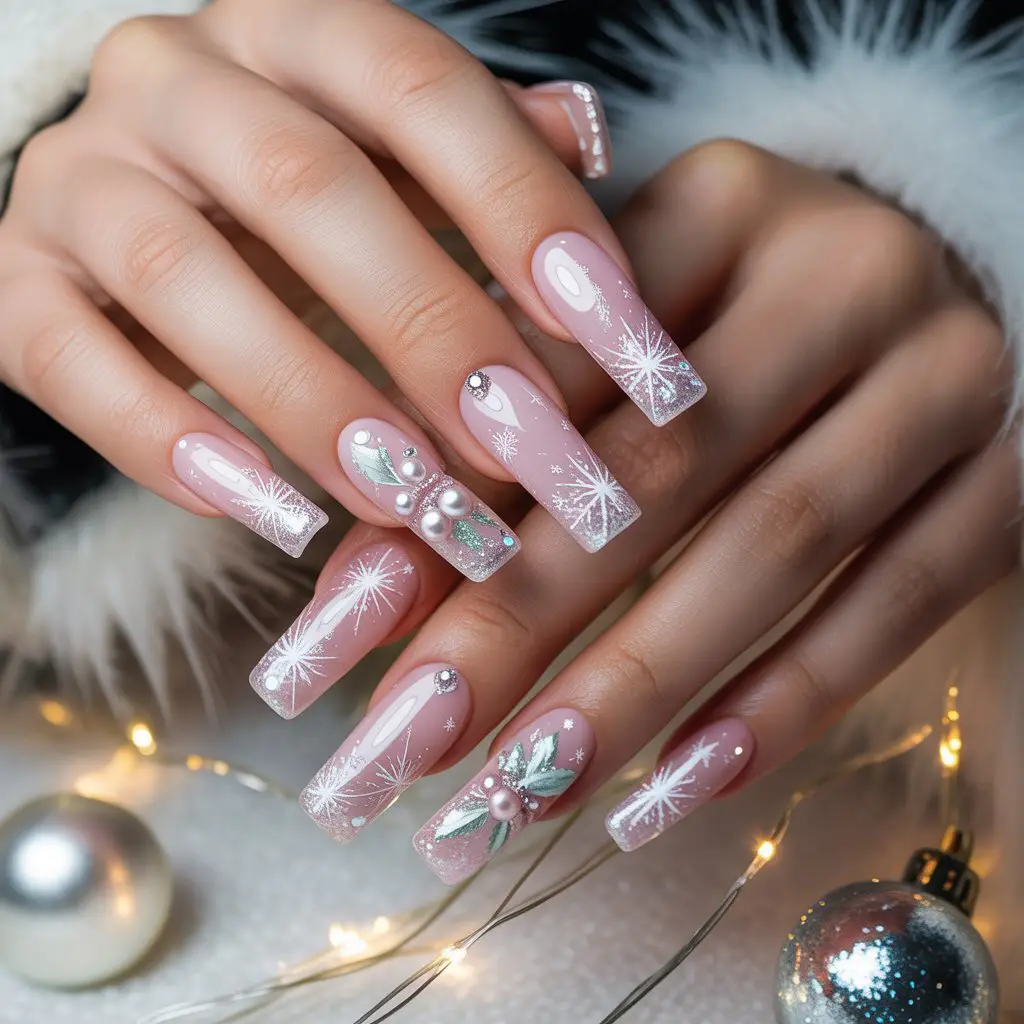 Frostbitten Soft Pink Acrylics Nail