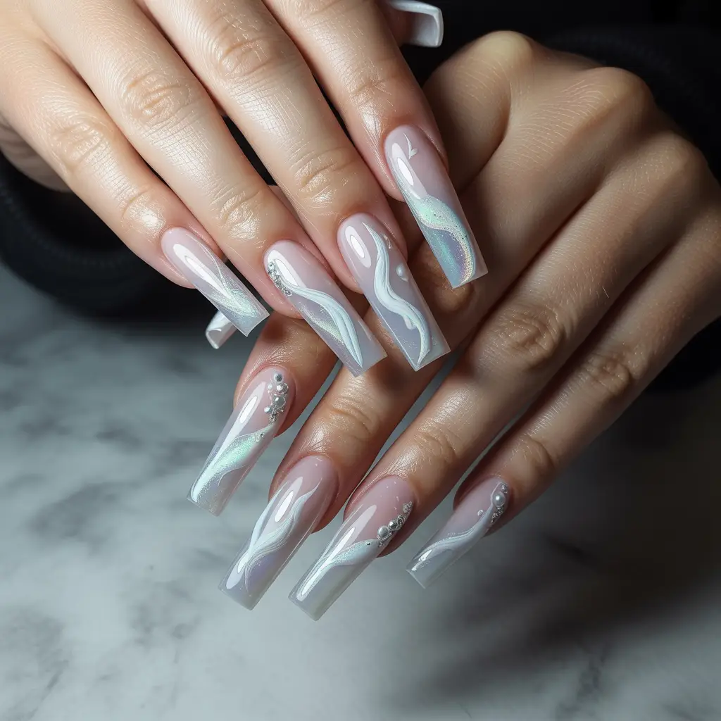 Frosted Ghost Nails