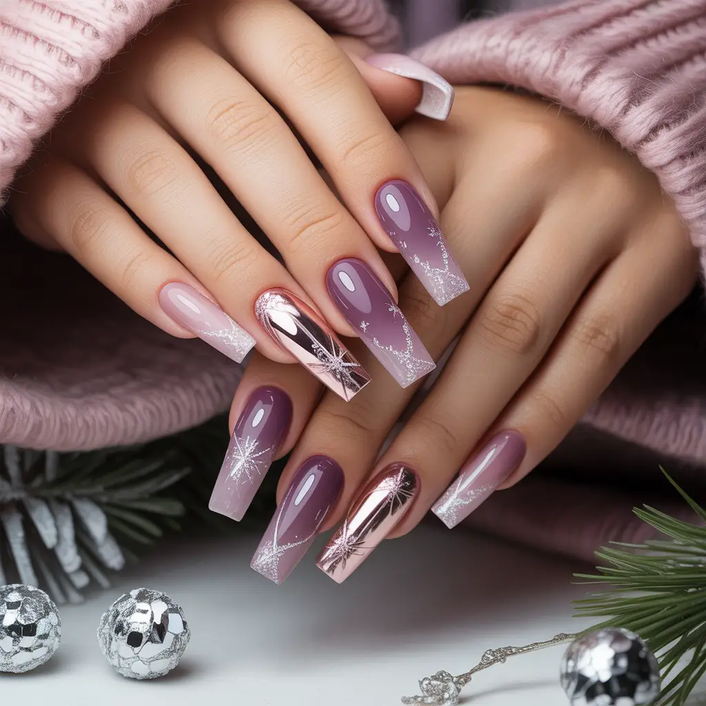 Frosted Mauve Nails