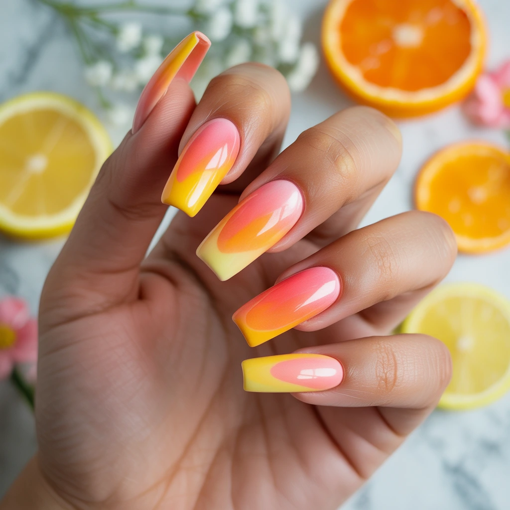 Fruit Punch Color Mix Tips Nail