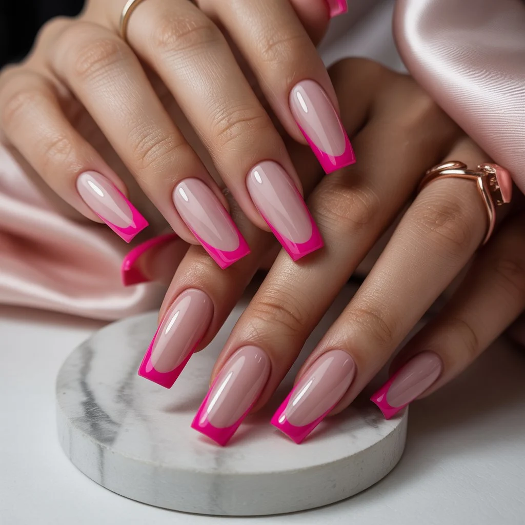 Fuchsia Edge-Liner Nails