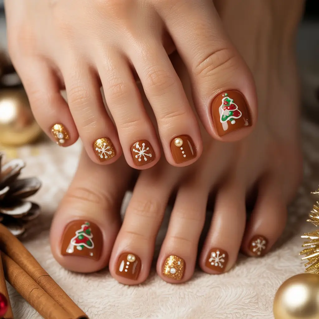 Gingerbread Brown Toes Nail