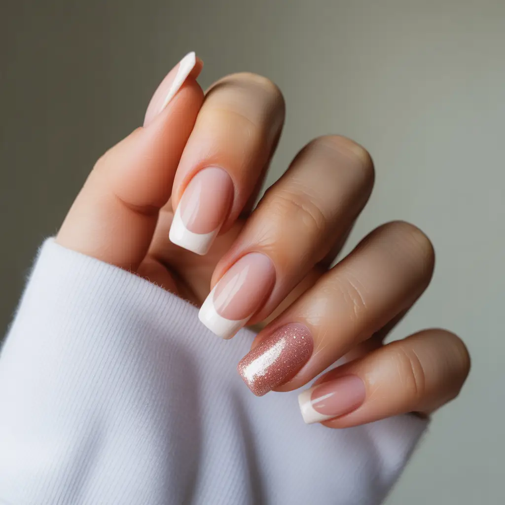 Glitter Sugar French Tips Nail