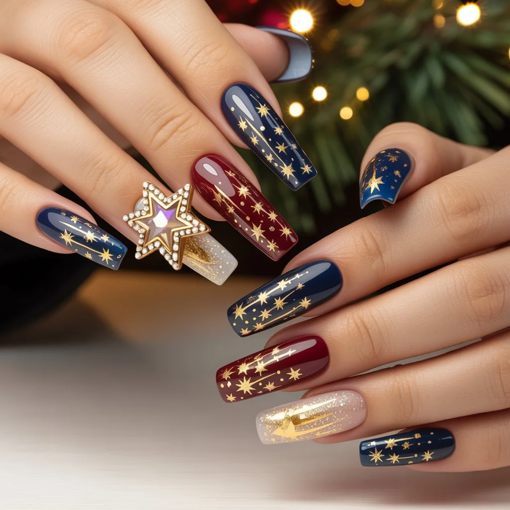 Golden Star Trail Nails