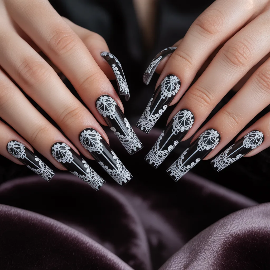 Gothic Lace Nails 