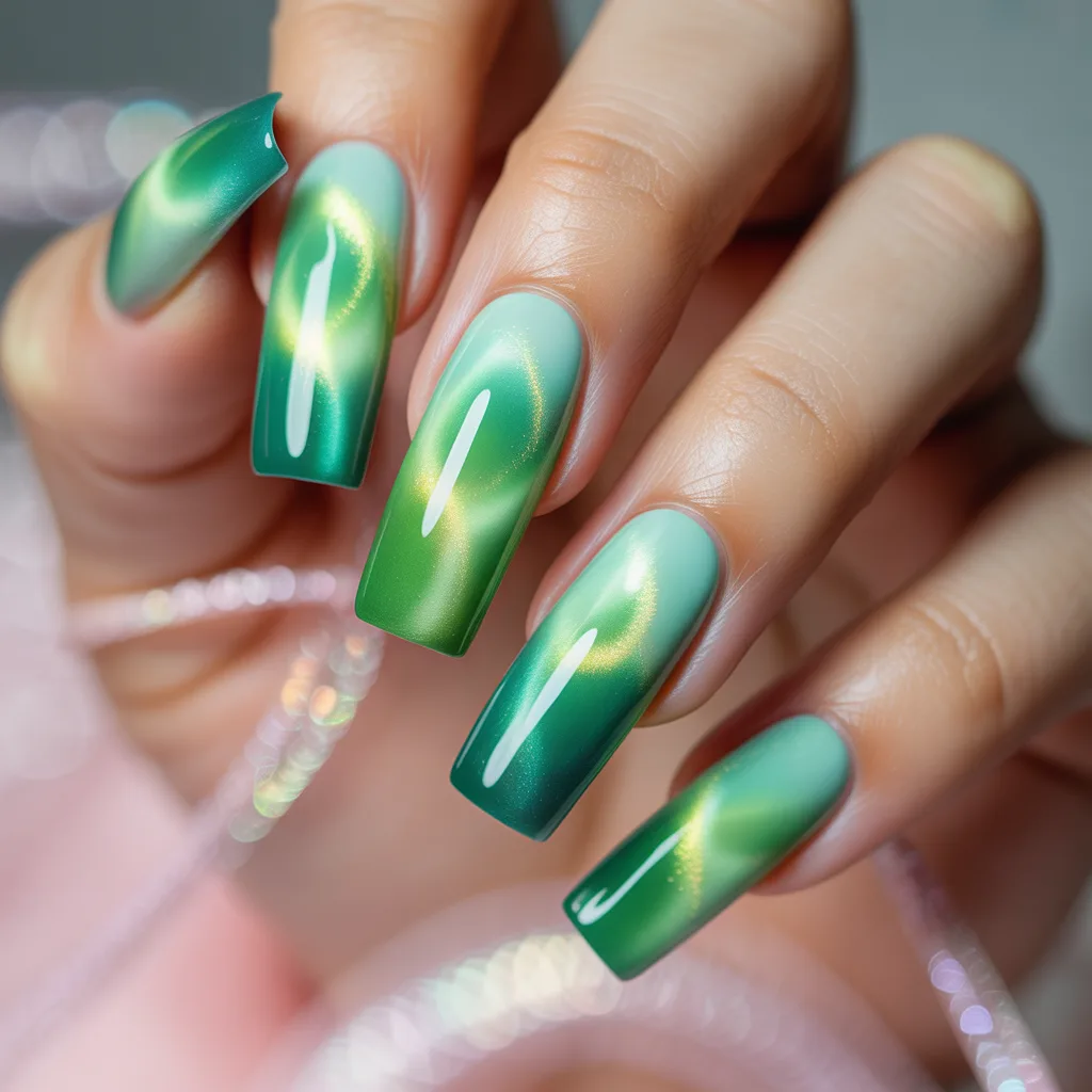 Green Aura Nails 