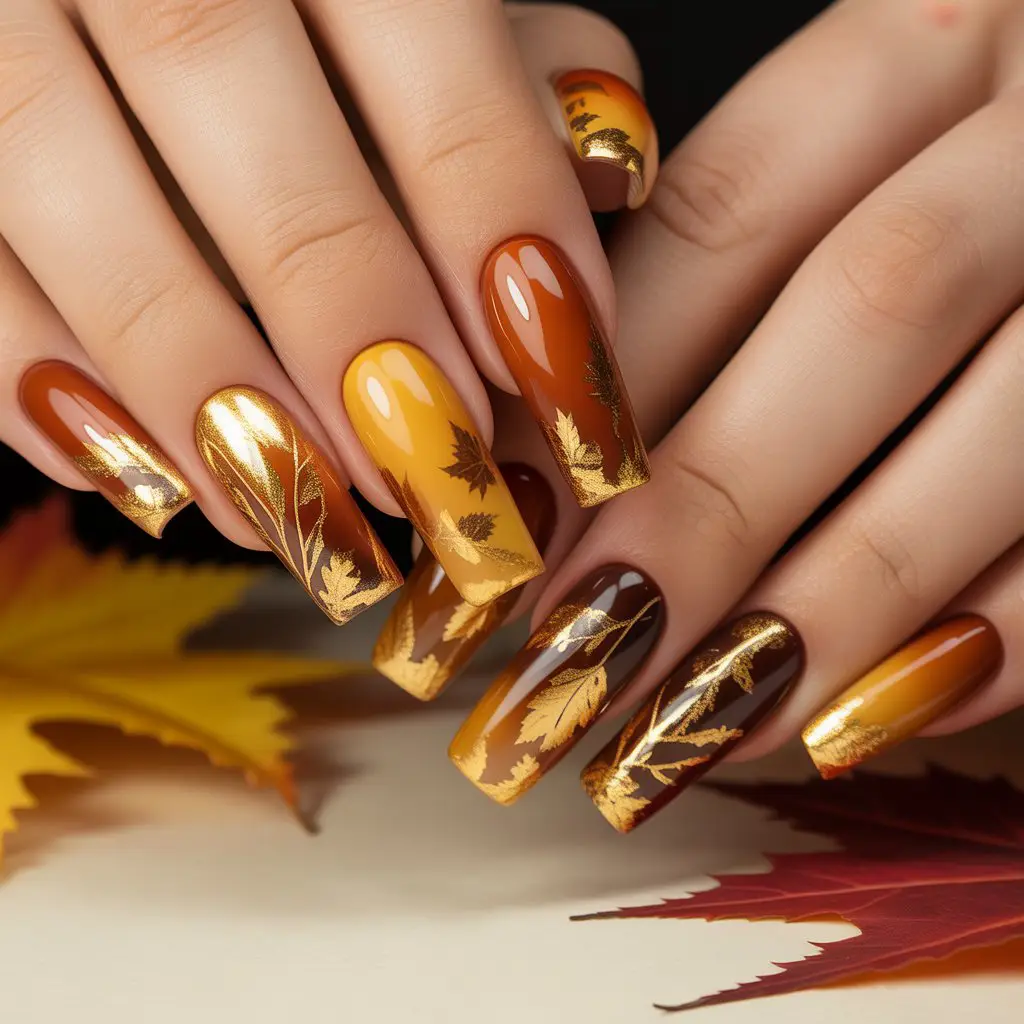 Harvest Gold Micro-Foil Nails