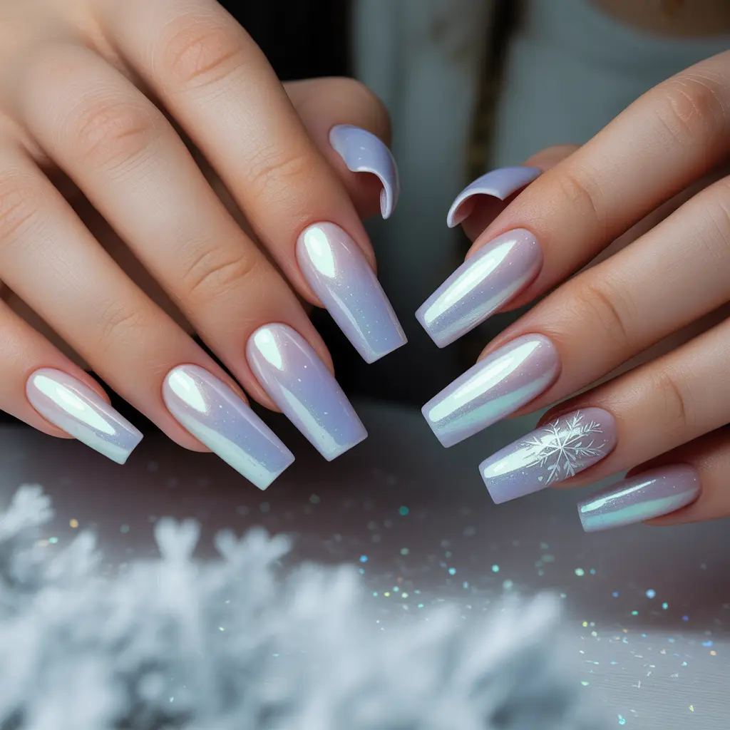 Hazy Winter Glow Nails