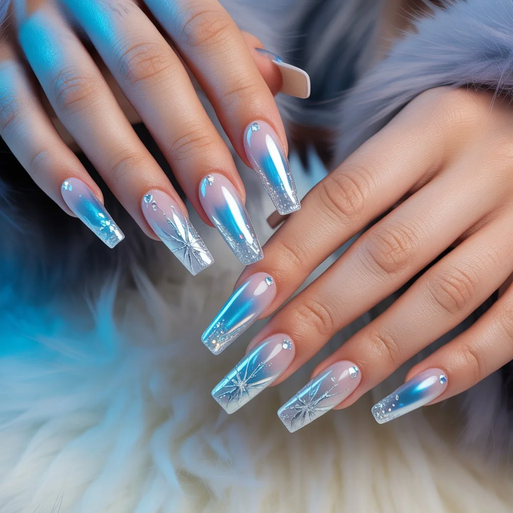 Ice Crystal Cat-Eye Nails