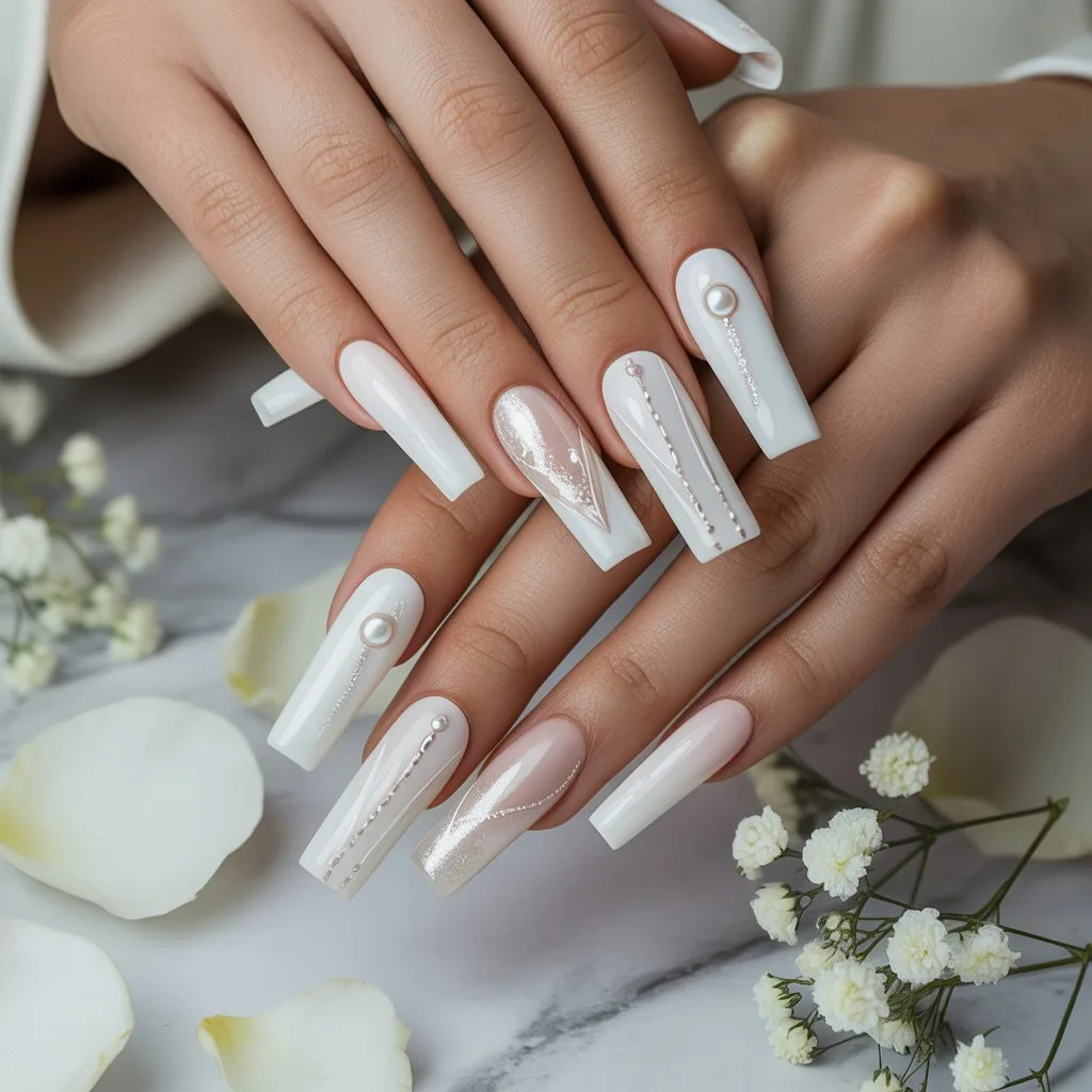 Iced Milk White Nails