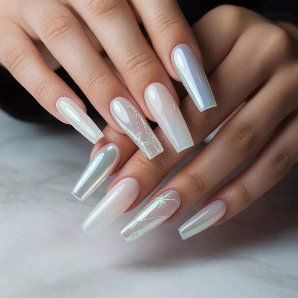 Icy Milky Gel Nails