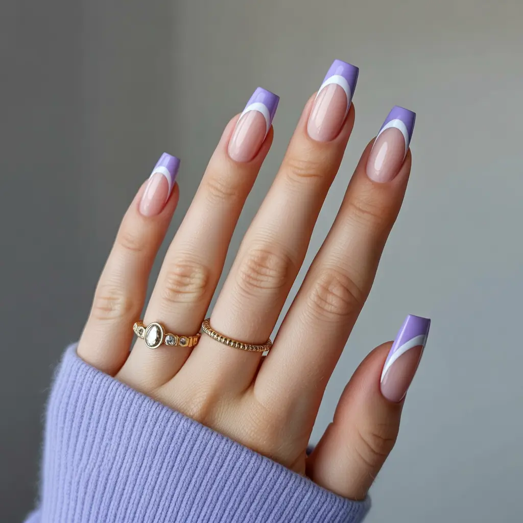 Lavender Dream French Tips Nail
