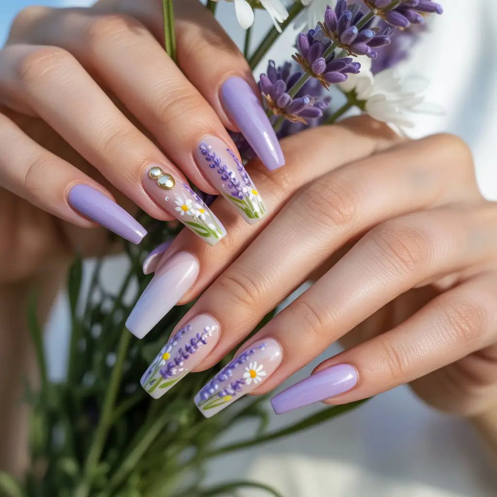 Lavender Meadow Nails