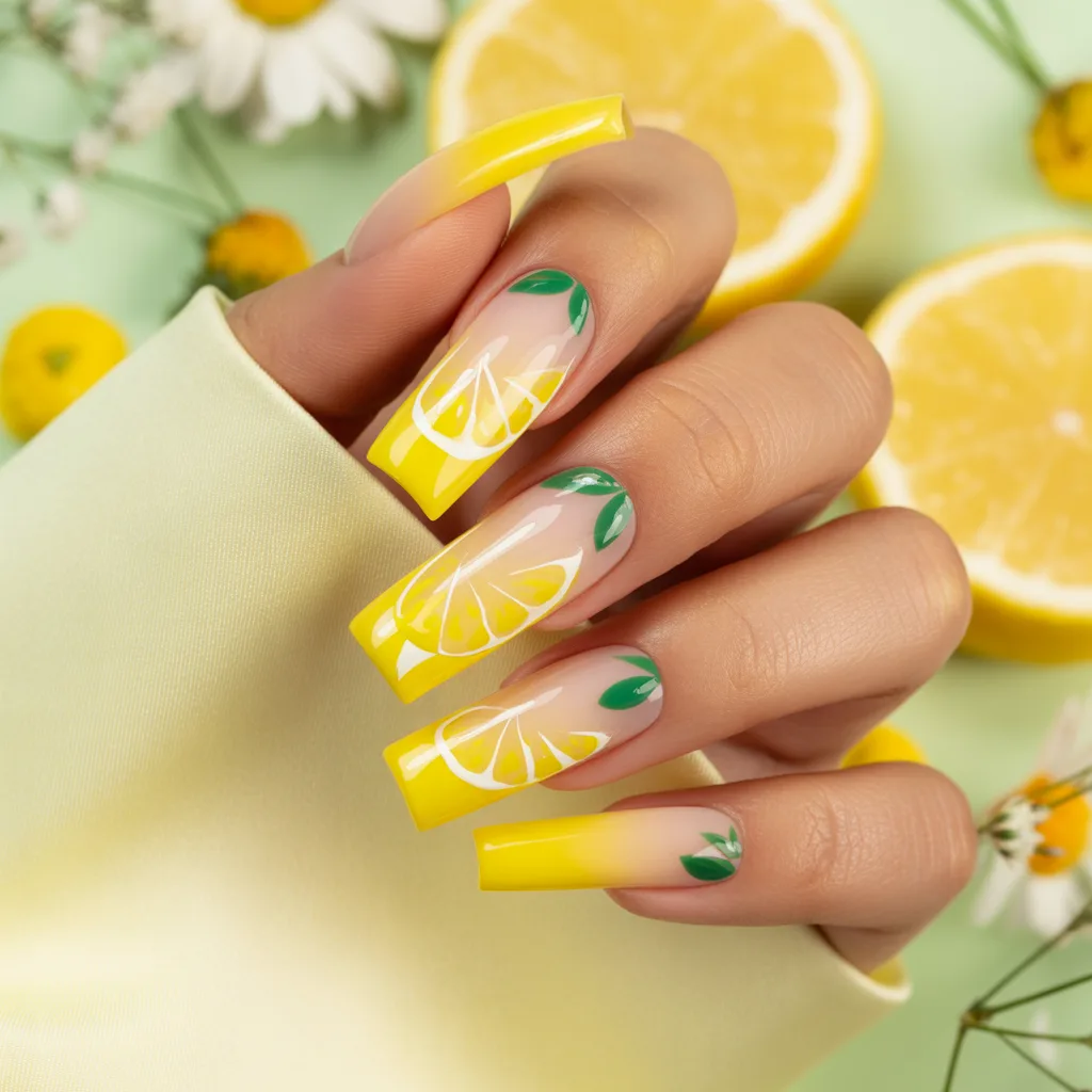 Lemon Zest Tips nail