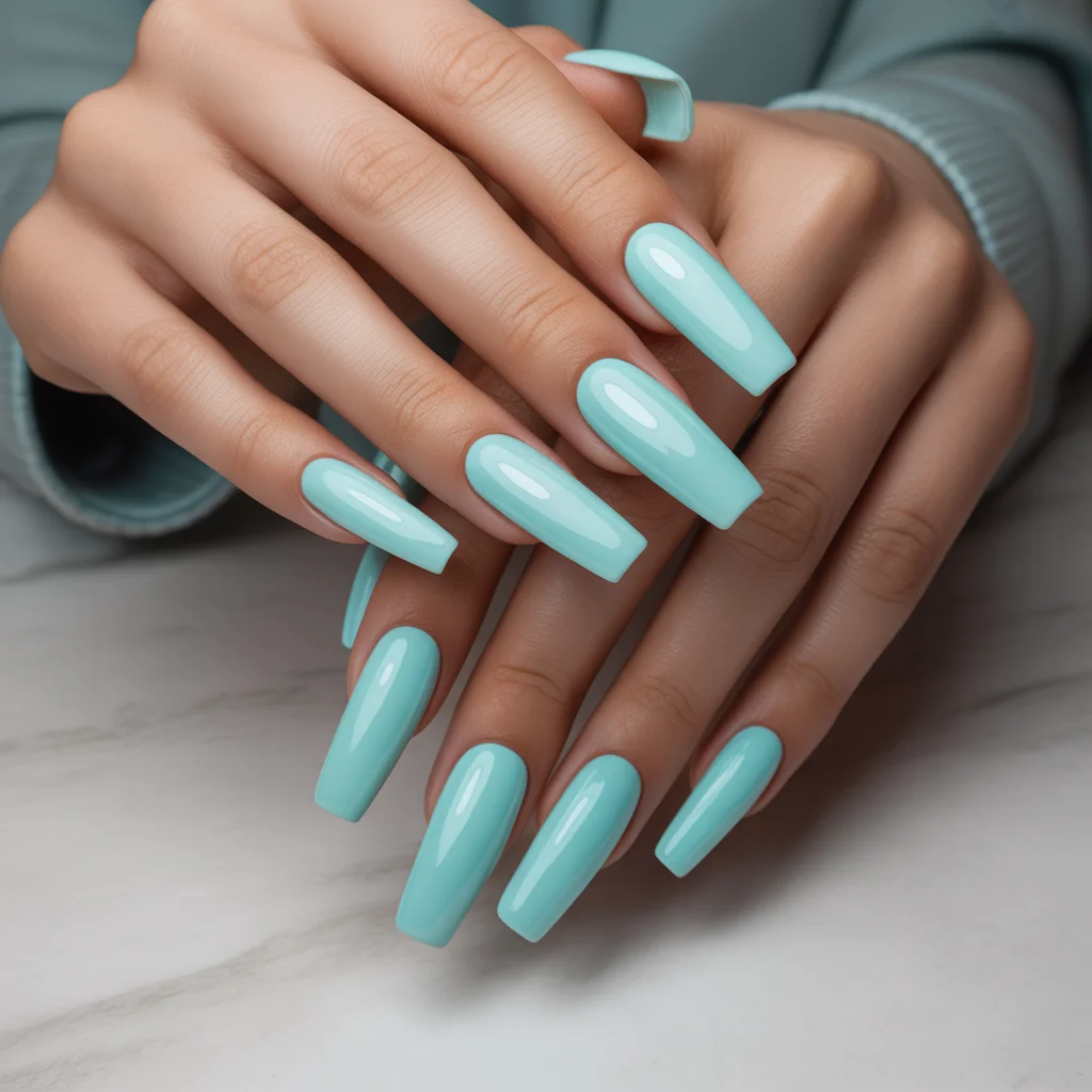 Light Turquoise nails