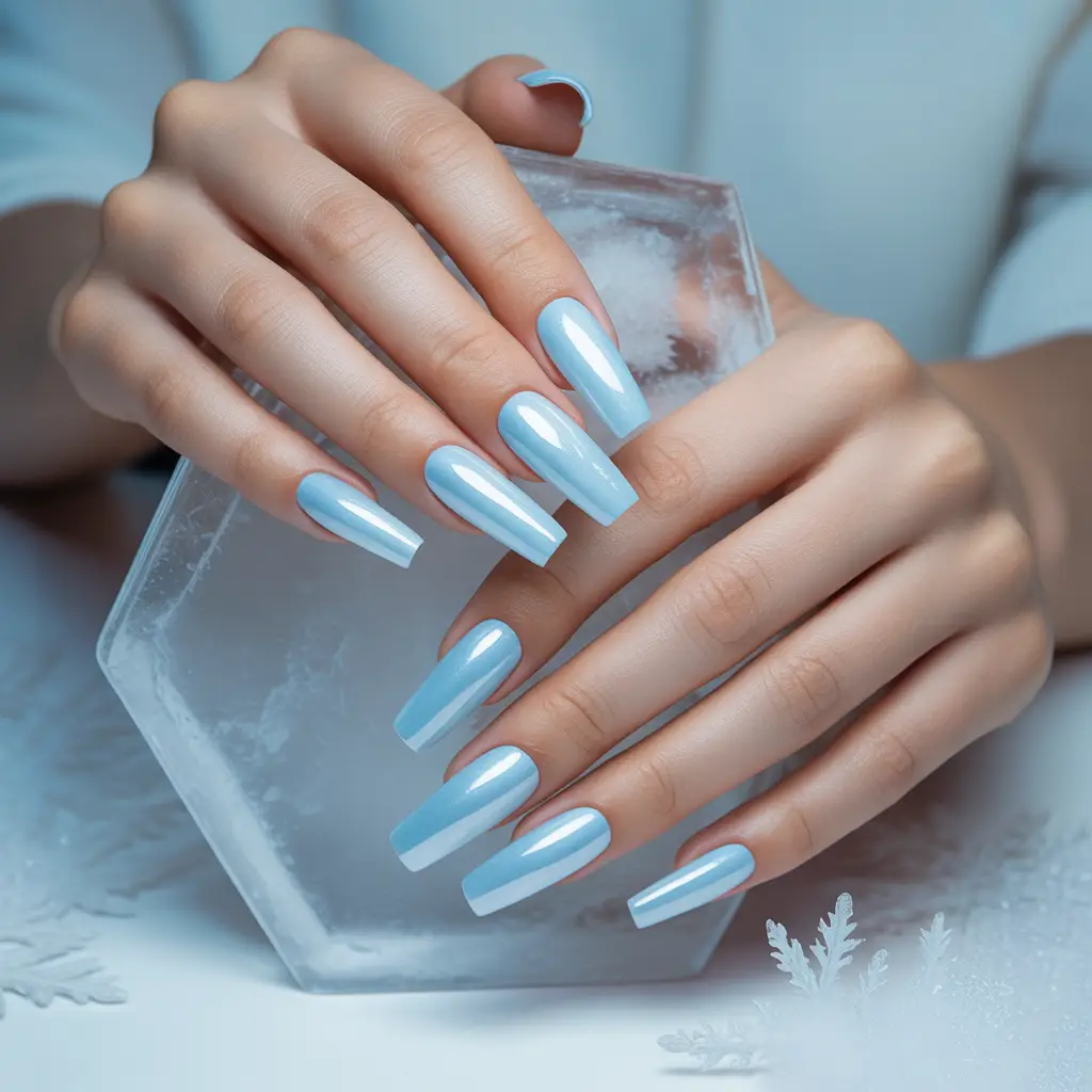 Lunar Ice Blue Nails