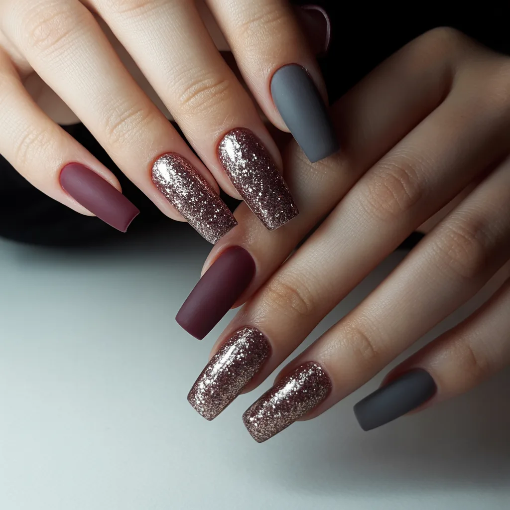 Matte Glitter Fusion Nails