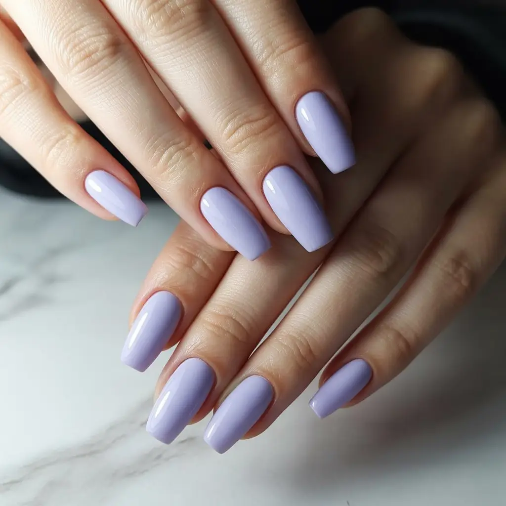 Matte Icy Lavender Nails