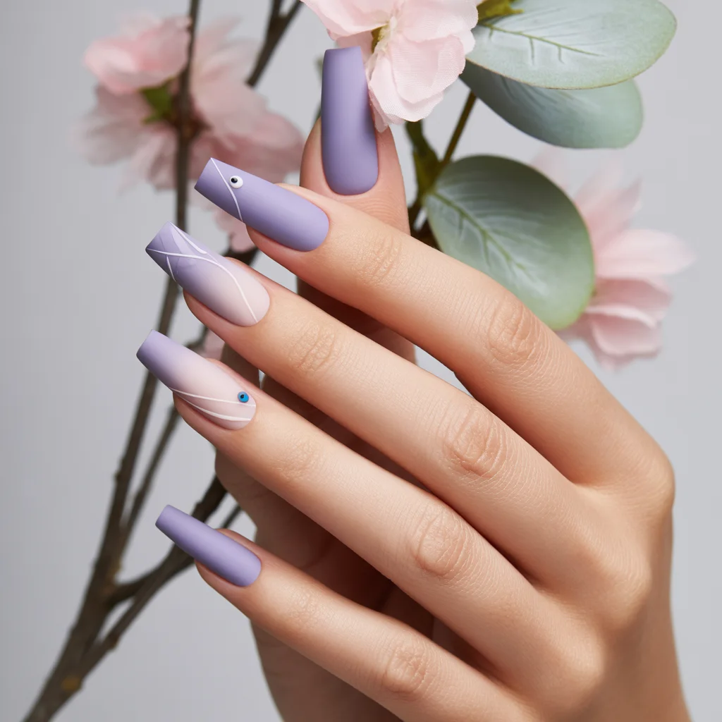Matte Lavender Nails