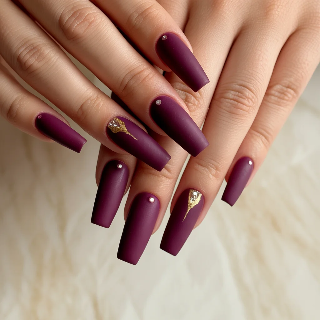 Matte Mulberry Nails