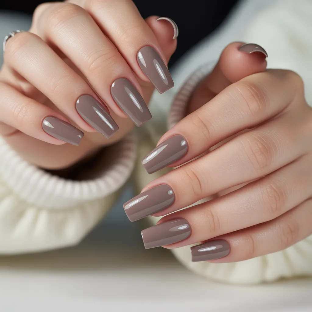Matte Taupe Nails