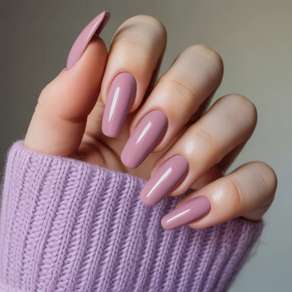 Mauve Pink Acrylics Nails