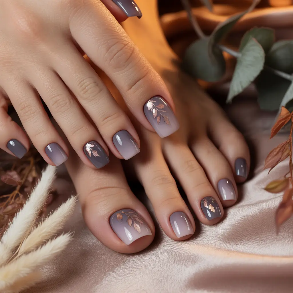 Mauve Smoke Gradient nails