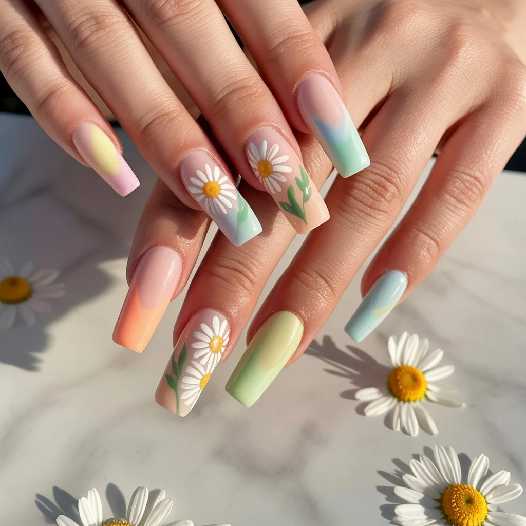 May Daisy Accent Nails