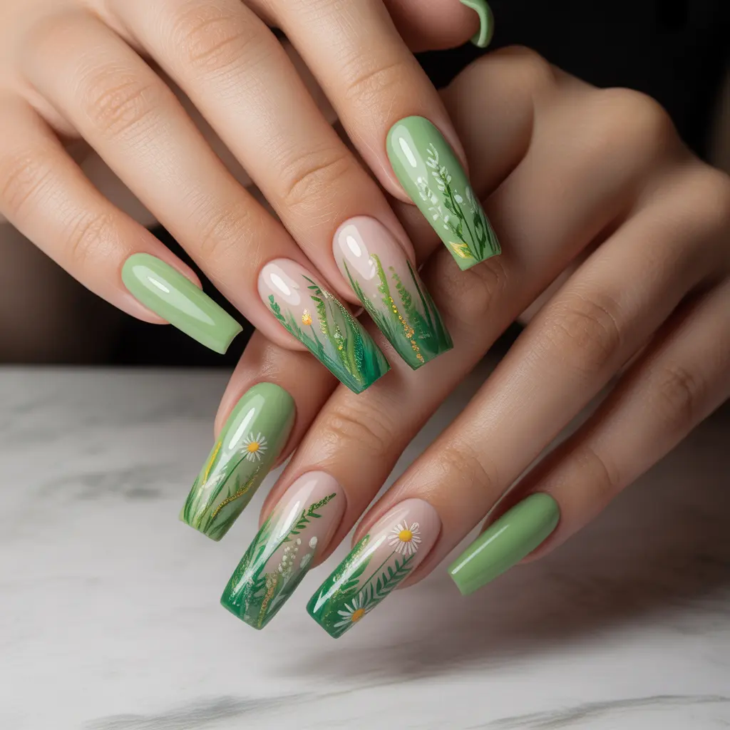 Meadow Green Nails