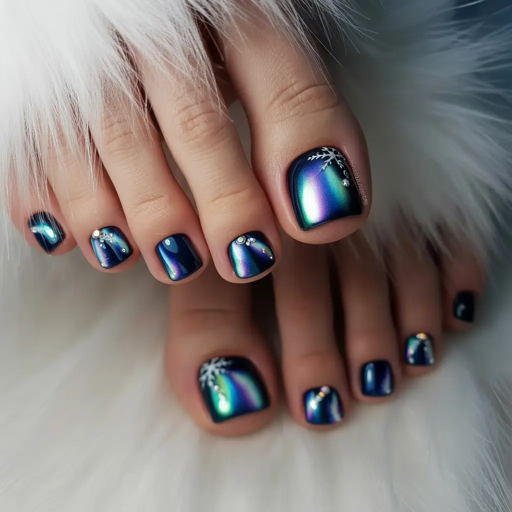 Midnight Aurora Nails