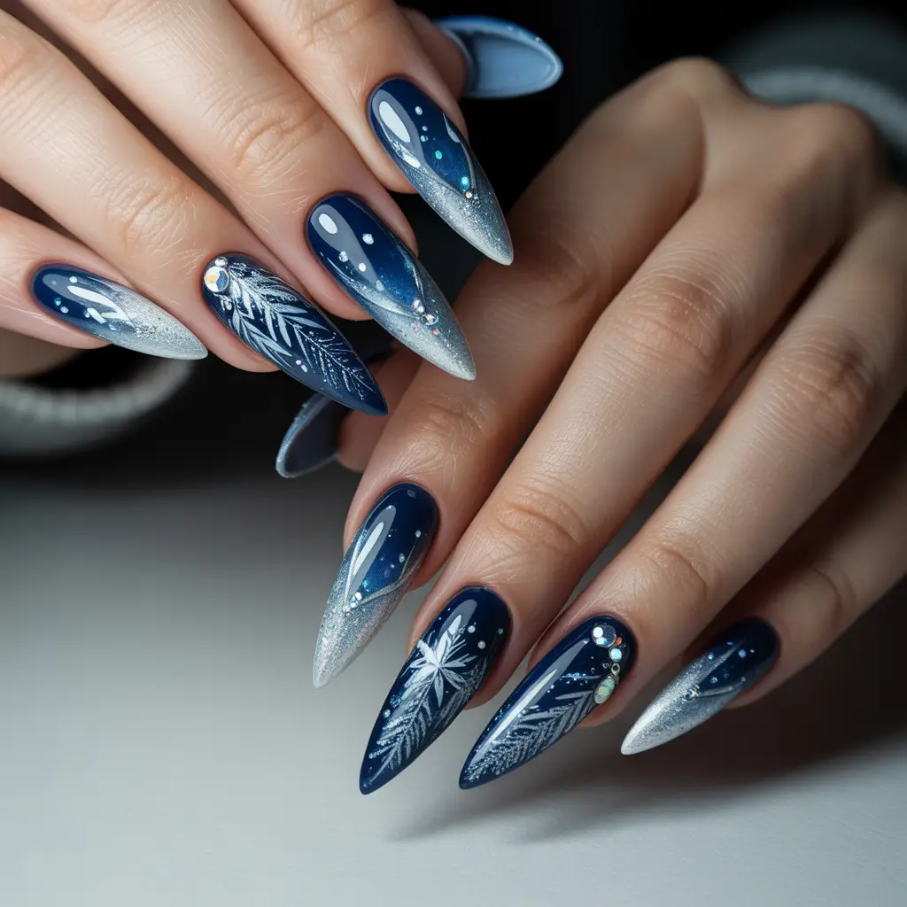 Midnight Frost Nails