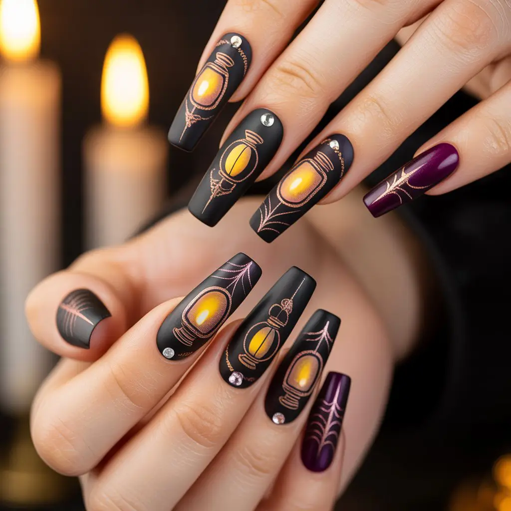 Midnight Lantern Nails
