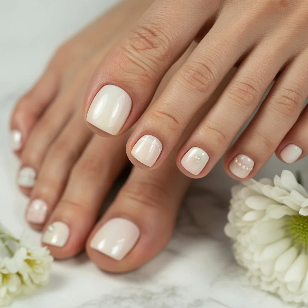 Milky Marshmallow White Toes Nail