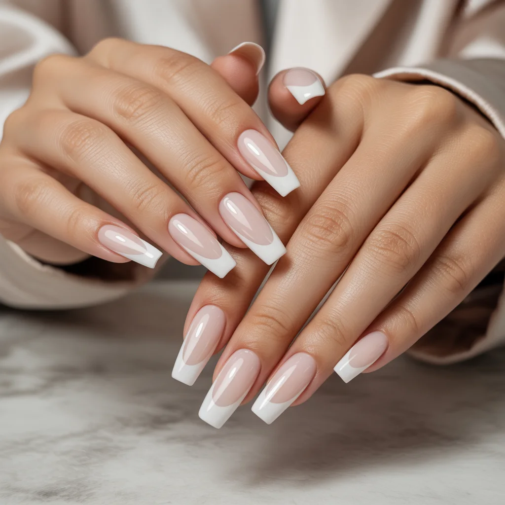 Milky Neutral French Nails