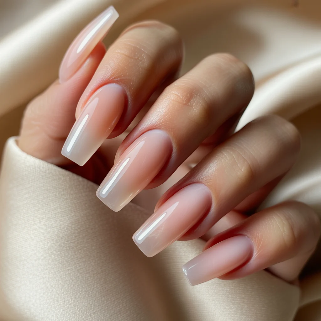 Milky Nude Gloss Nails
