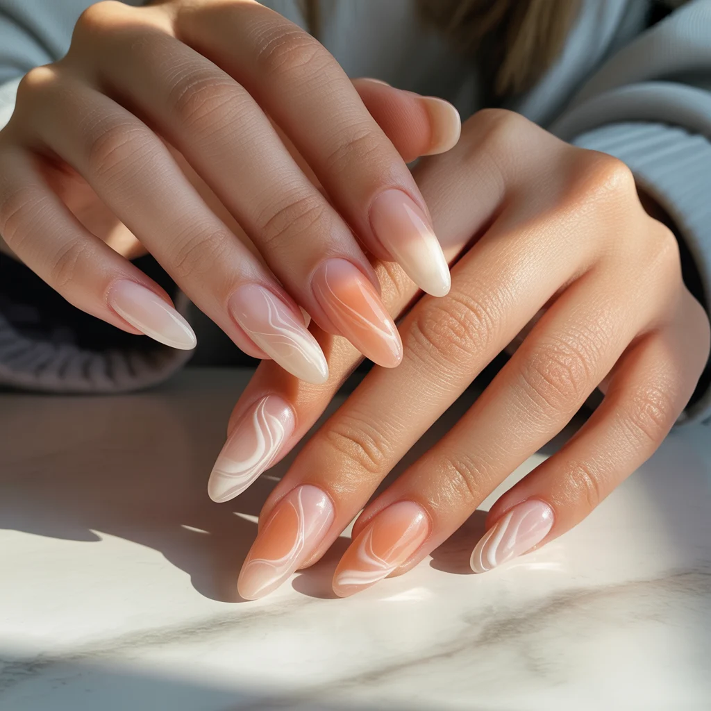 Milky Peach Soft Nails