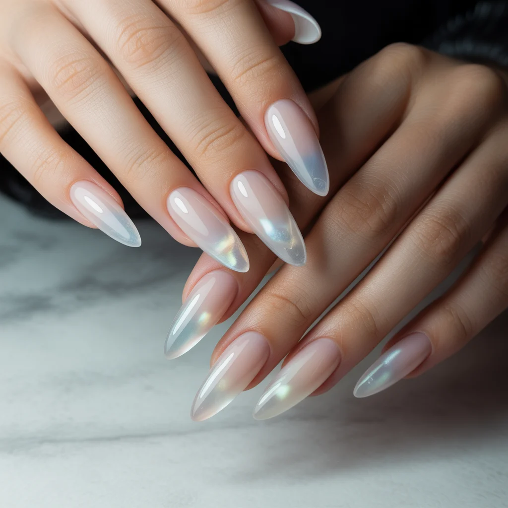 Milky Sheer Ombre Nails