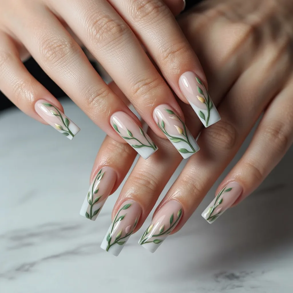 Minimalist Vine Tips nail