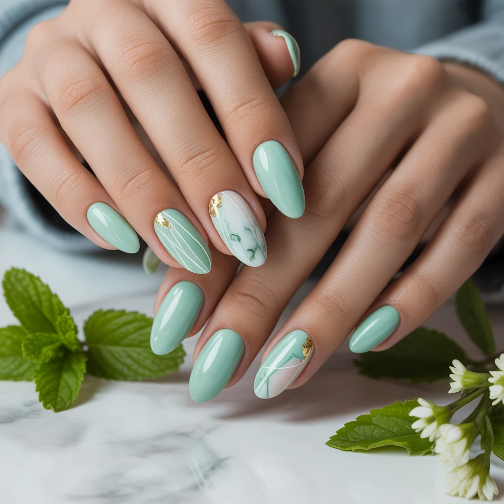  Mint Cool Girl Nails 