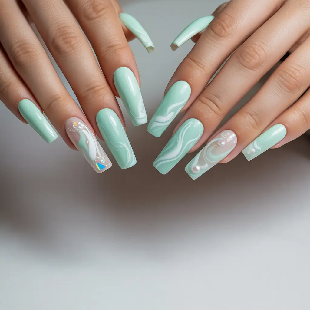 Mint Milk Bath Nails