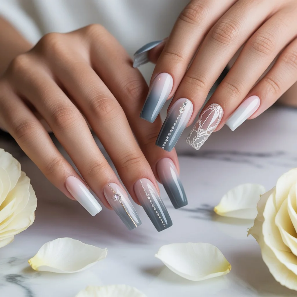 Misty Dove Grey Nails