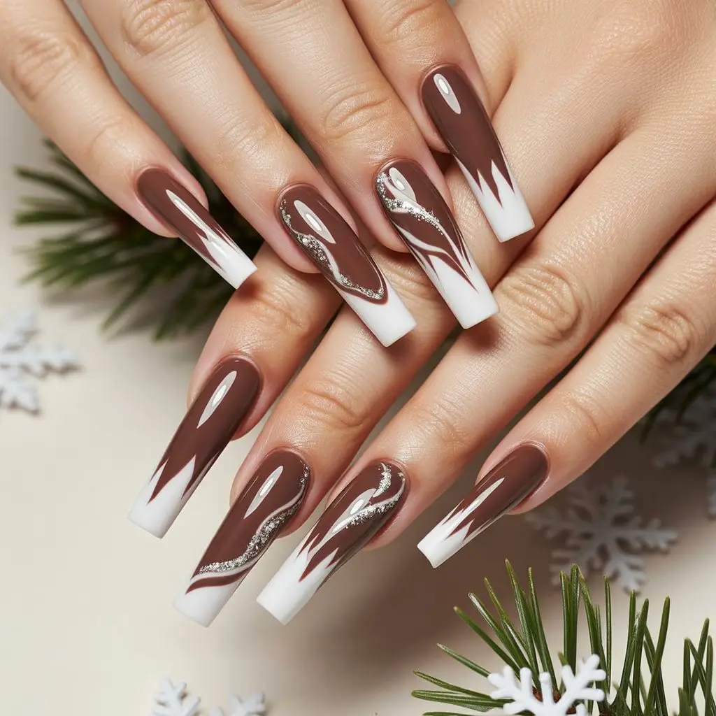 Mocha Icicle Tips Nail