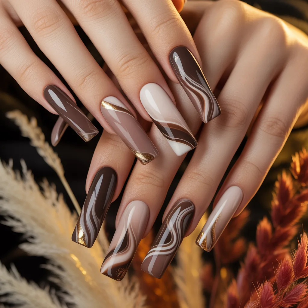 Mocha Smoke Nails