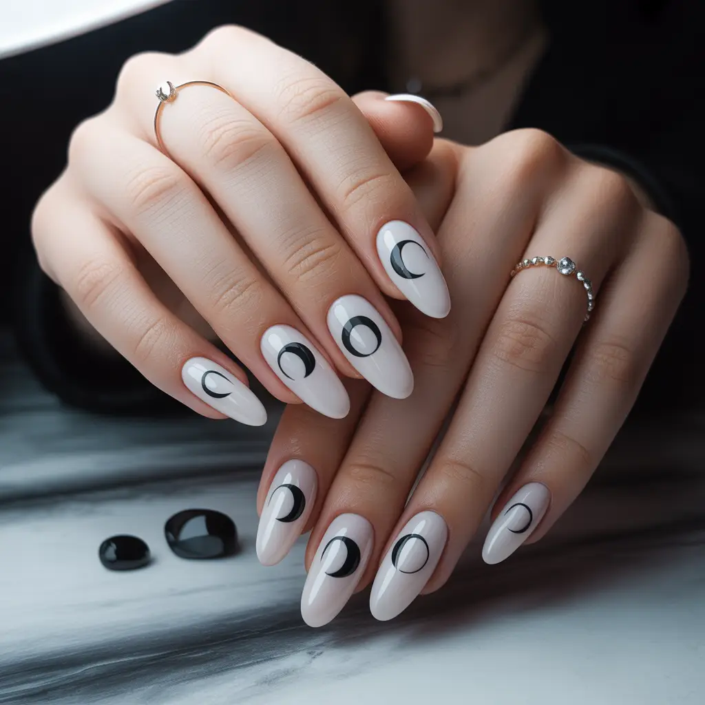 Moon Phase Minimal Nails