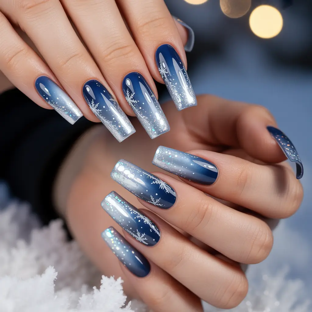 Moonlit Frost Nails