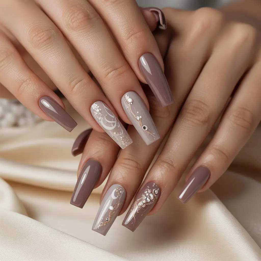 Moonlit Taupe Nails