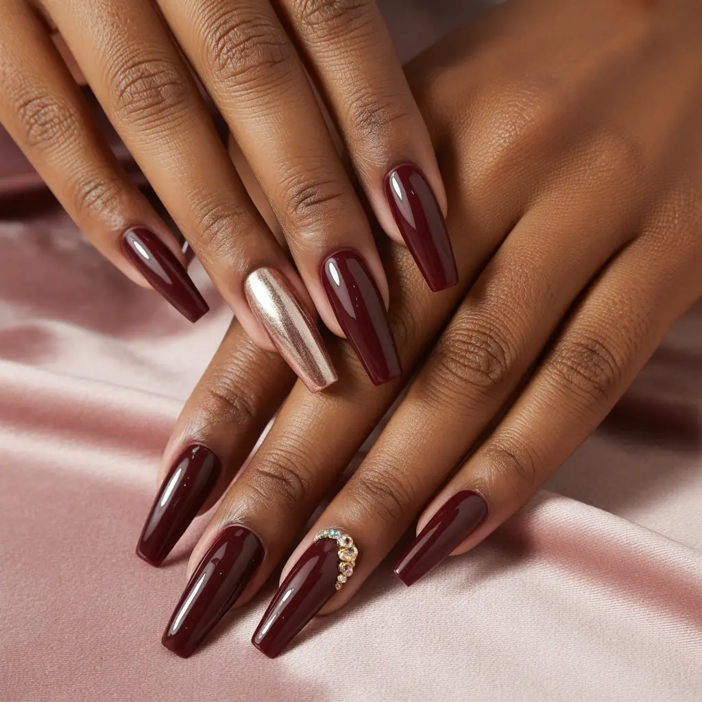 Mulberry Wine Gel Nails