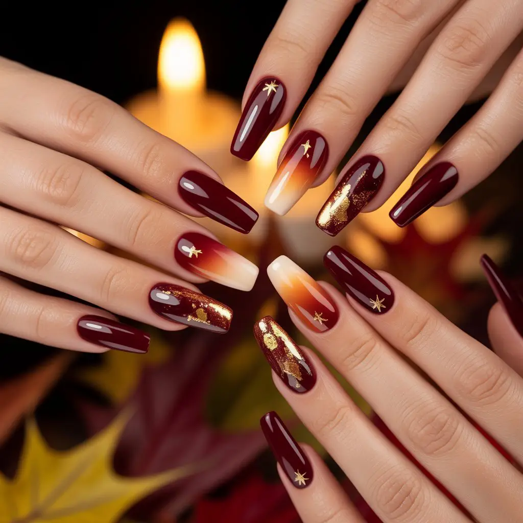 Mulled Wine Glow Nails