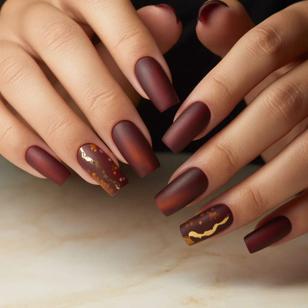 Mulled Wine Matte Nails