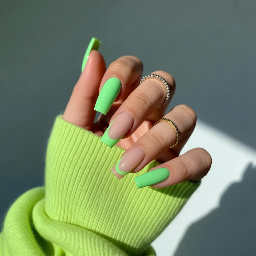 Neon Green Pop Nails 